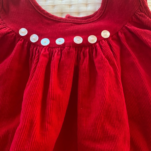 Vintage Baby Girls 6-9 Months Holiday Christmas Jumper Red Dress - Picture 3 of 4